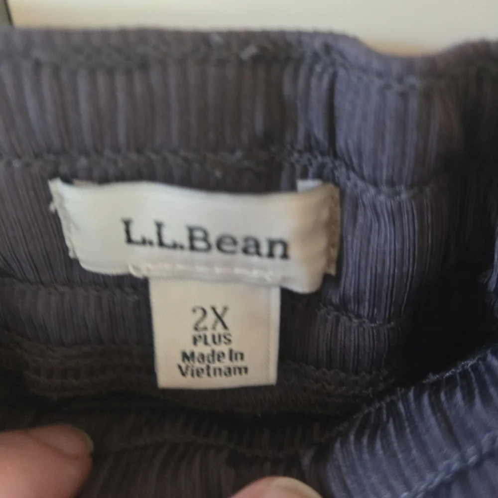 L.L. Bean Plus Size Elastic Waist Pants in Charcoal - Picture 2 of 6
